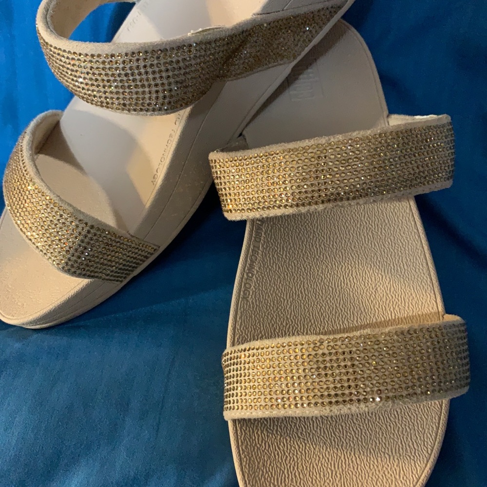 FitFlop Women's Lottie Shimmer Crystal Slide